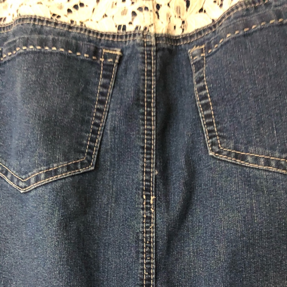 Cato lace detail jean skirt - Picture 3 of 7
